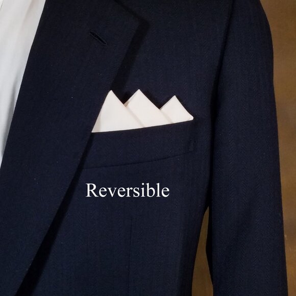 NEW Cream 100% Cotton Pre-Folded Pocket Square Handkerchief Insert - Picture 7 of 7